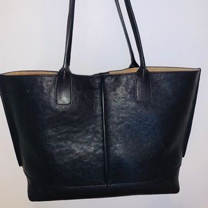 Black leather Frye “Lucy” tote bag